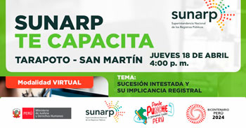 Charla online gratis "Sucesión intestada y su implicancia registral" de la SUNARP
