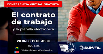  Conferencia online gratis"El contrato de trabajo y la planilla electrónica" de la Cámara de Comercio del Cusco