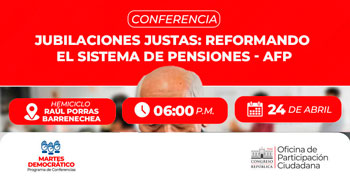 Conferencia online gratis "Jubilaciones justas: reformando el sistema de pensiones - AFP"