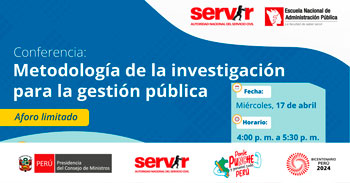 Conferencia online gratis "Metodología de la investigación para la gestión pública" del SERVIR