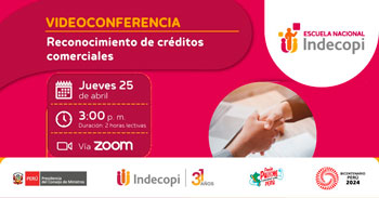  Conferencia online gratis "Reconocimiento de créditos comerciales"  del INDECOPI