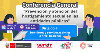  Conferencia online "Prevención y atención del hostigamiento sexual en las entidades públicas"