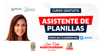  Curso online gratis "Asistente de planillas" de la Municipalidad de Lurín
