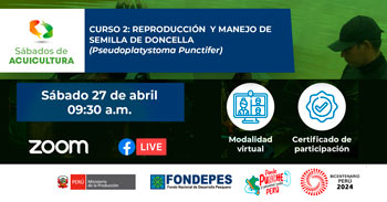  Curso online gratis "Reproducción y Manejo de Semilla de Paiche (Arapaima Gigas)" de FONDEPES