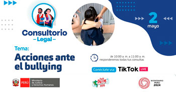  Evento online gratis "Acciones ante el bullying"del MINJUSDH