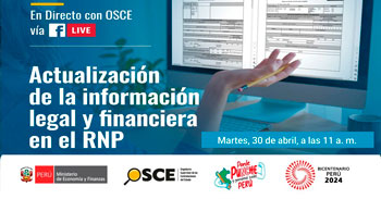  Evento online gratis "Actualización de la información legal y financiera en el RNP" del OSCE