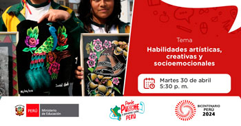  Evento online gratis "Habilidades artísticas, creativas y socioemocionales" del MINEDU