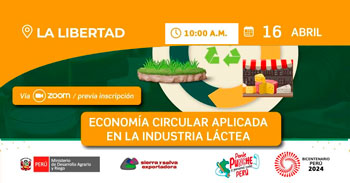 Seminario online "Economía circular aplicada a la industria láctea" de Sierra y Selva Exportadora