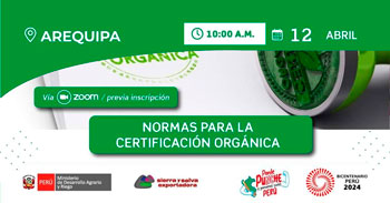 Seminario online "Normas para la Certificación Orgánica" de Sierra y Selva Exportadora