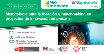 Taller presencial "Metodología para la ideación de proyectos de innovación empresarial"  de CITEccal Lima