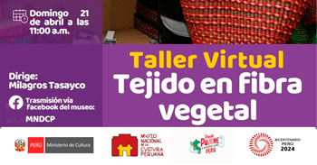  Taller online gratis "Tejido en fibra vegetal" del MINISTERIO DE CULTURA