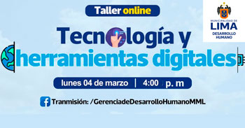 Taller online "Tecnologías y Herramientas digitales" de la Municipalidad de Lima