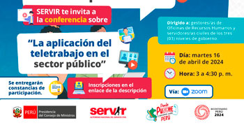 Webinar online "La aplicación del Teletrabajo en el sector público" del SERVIR