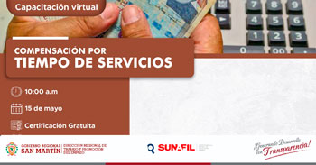  Capacitación online gratis "Compensación por tiempo de servicios" DRTPE de San Martín