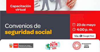  Capacitación online gratis "Convenios de seguridad social" del MTPE