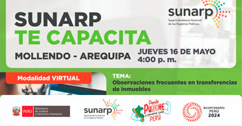  Charla online gratis "Observaciones frecuentes en transferencias de inmuebles" de la SUNARP