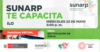  Charla online gratis "Rectificación de área" de la SUNARP