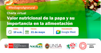  Charla online "Valor nutricional de la papa y su importancia en la alimentación" -  Agro rural
