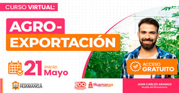  Curso online gratis "Agroexportación" de la Municipalidad Provincial de Huamanga