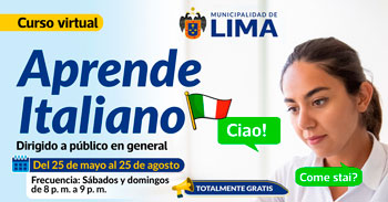  Curso online de "Italiano básico A1" de la Municipalidad de Lima