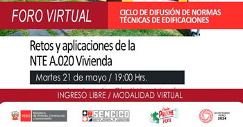  Foro online gratis "Retos y Aplicaciones de la Norma Técnica A.020 Vivienda"