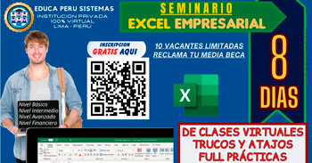  Curso online gratuito "Excel Empresarial" de Educa Perú sistemas