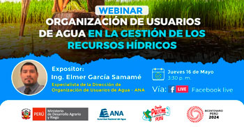  Webinar online "Organización de Usuarios de Agua en la Gestión de los Recursos Hídricos"