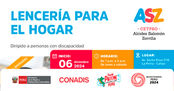 Curso presencial gratis "Lenceria para el hogar" del MIMP