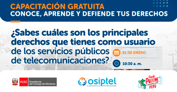 Capacitación presencial gratis"¿Sabes cuáles son los principales derechos que tienes como usuario?"