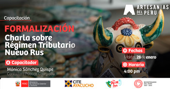 Capacitación presencial gratis " Formalización sobre el Régimen Tributario NUEVO RUS " del CITE Ayacucho