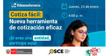 Conferencia online gratis sobre "Cotiza fácil: Nueva herramienta de cotización eficaz (Entidades)" del OSCE