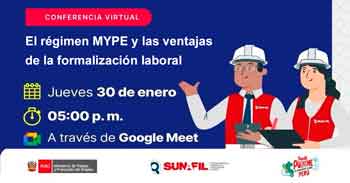 Conferencia online "El régimen MYPE y las ventajas de la formalización laboral" de la  SUNAFIL