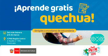 Cursos presenciales gratuitos de lenguas indígenas u originarias (quechua o shipibo-konibo)