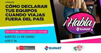 Evento online gratis "Cómo declarar tus equipos cuando viajas fuera del país" de la SUNAT