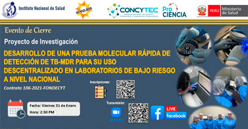 Evento online gratis " Desarrollo de una prueba molecular rápida de detección de TB-MDR  " del INS