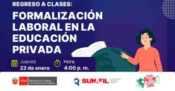 Evento online gratis "Formalización laboral en la educación privada"  de la SUNAFIL