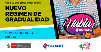 Evento online gratis "Nuevo régimen de gradualidad" de la SUNAT