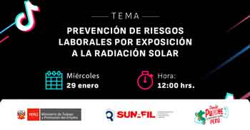 Evento online gratis "Prevención de riesgos laborales por exposición a la radiación solar"  de la SUNAFIL