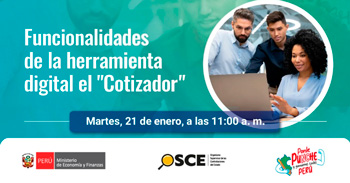 Evento online gratis sobre "Funcionalidades de la herramienta digital el "Cotizador"" del OSCE