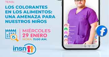 Evento online "Los colorantes en los alimentos: Una Amenaza para nuestros niños" del INSNSB
