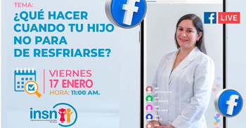 Evento online "¿Qué hacer cuando tu hijo no para de resfriarse?" del INSNSB