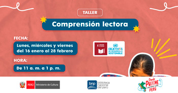 Taller presencial gratis " Comprensión lectora " de la BNP