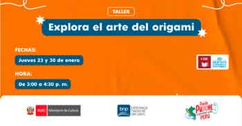 Taller presencial gratis "Explora el arte del origami" de la BNP