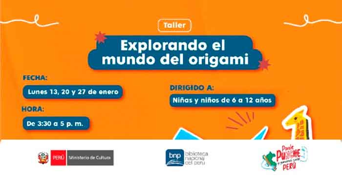 Taller presencial gratis "Explorando el mundo del origami" de la Biblioteca Nacional del Perú - BNP