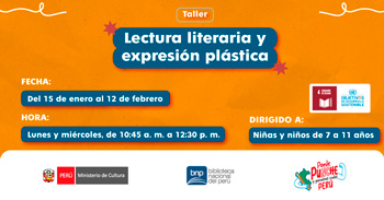 Taller presencial gratis "Lectura literaria y expresión plástica" de la BNP