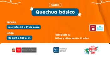Taller presencial gratis "Quechua básico" de la BNP