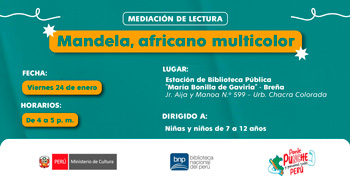 Taller presencial "Mandela, el africano multicolor" de la Biblioteca Nacional del Perú - BNP