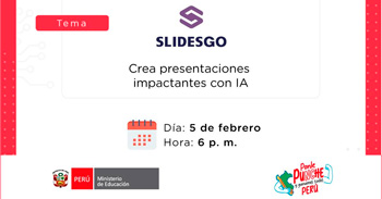 Webinar online "Crea presentaciones impactantes con IA" del MINEDU