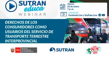 Webinar online Derechos de los consumidores como usuarios del servicio de transporte terrestre interprovincial