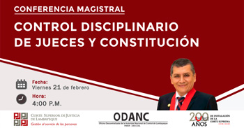Conferencia magistral online "Control disciplinario de jueces y constitución "  